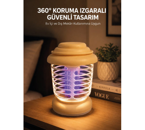 360° Koruma Izgaralı LED Sinek Kovucu Aydınlatma Lambası