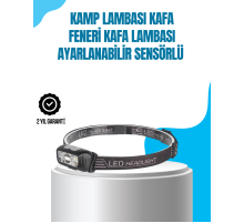Kamp Lambası Kafa Feneri Kafa Lambası Ayarlanabilir Sensörlü Şarjlı
