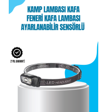 Kamp Lambası Kafa Feneri Kafa Lambası Ayarlanabilir Sensörlü Şarjlı