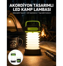 Katlanabilir Kamp Lambası Akordiyon Lamba Şarjlı 3 Kademeli Solar Yeni Nesil