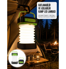 Kamp Lambası Katlanabilir Lamba Solar Şarjlı Led Lamba El Fenerli Yeni Nesil