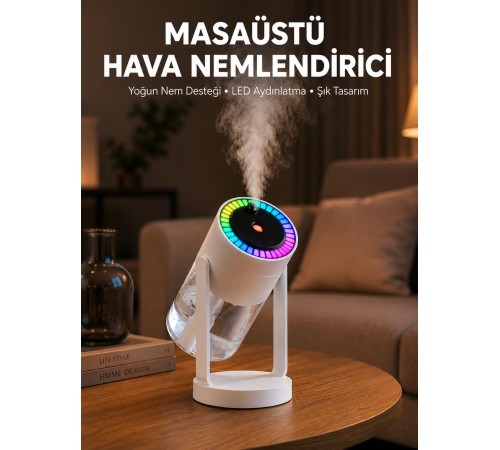 Araç ve Ev İçin Hava Nemlendirici Projektörlü Sessiz Buhar Yeni Nesil