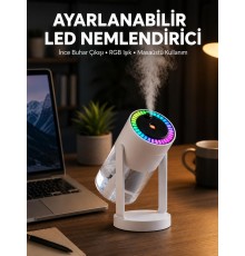 RGB Işıklı Hava Nemlendirici Ultrasonik Teknoloji ve Portatif Tasarım Yeni Nesil