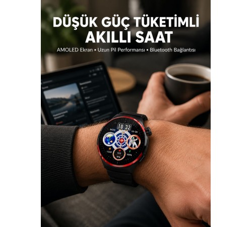 Dokunmatik Akıllı Saat Kablosuz Şarj AMOLED Ekran Yeni Nesil