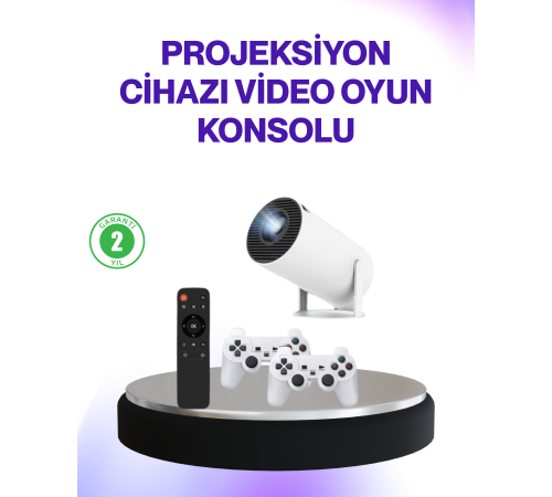 Kablosuz Mini Projeksiyon Cihazı Oyun ve Film İçin Taşınabilir Ev Sineması