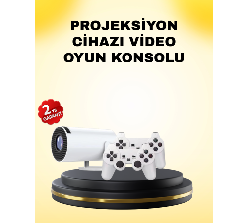 Kablosuz Mini Projeksiyon Cihazı Oyun ve Film İçin Taşınabilir Ev Sineması
