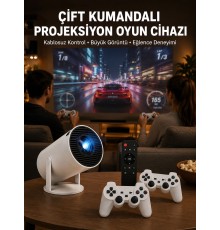 Kablosuz Mini Projeksiyon Cihazı Oyun ve Film İçin Taşınabilir Ev Sineması Yeni Nesil