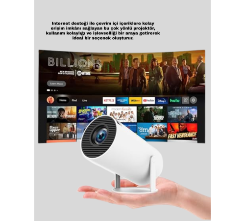 Oyun Konsolu Uyumlu Kablosuz Projeksiyon Cihazı Ev Sinema Deneyimi Yeni Nesil