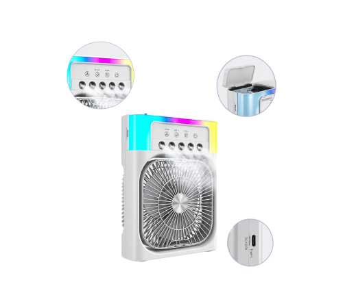 Mini Klima Fan Su Hazneli USB Şarjlı Sessiz Masaüstü Soğutucu