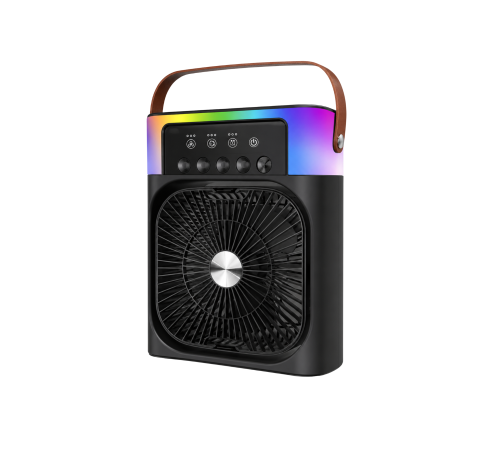 USB Şarjlı Masaüstü Sprey Fan Taşınabilir Serinletici RGB Işıklı Mini Klima