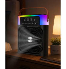 USB Şarjlı Masaüstü Sprey Fan Taşınabilir Serinletici RGB Işıklı Mini Klima