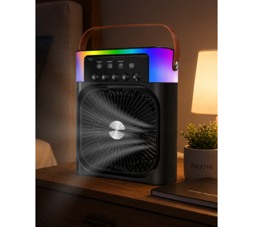 Taşınabilir Sprey Fan RGB Işıklı Mini Klima Soğutucu Nemlendirici USB Şarjlı