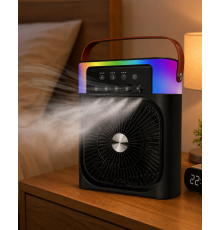 RGB Işıklı Buharlı Masaüstü Fan Sessiz Çalışan USB Şarjlı Taşınabilir Fan
