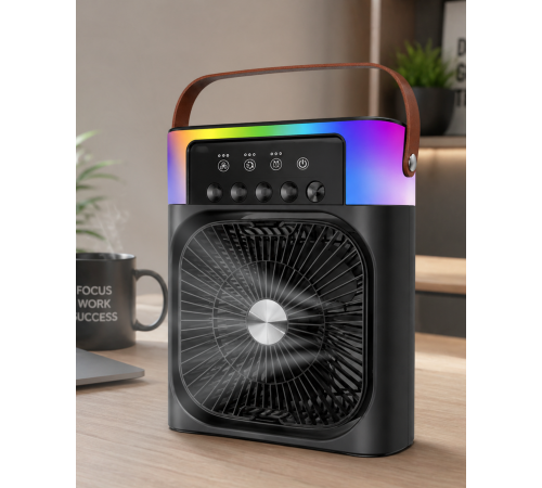 Taşınabilir Sprey Fan RGB Işıklı Mini Klima Soğutucu Nemlendirici USB Şarjlı