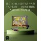 LED Işıklı Şeffaf Yazı Tahtası – Neon Etkili Akrilik Pano, Silinebilir, 7 Renkli Kalemli, 30x20 cm