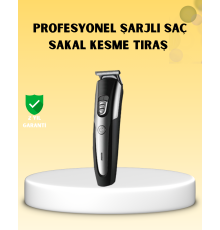 Profesyonel Saç ve Sakal Kesme Tıraş Makinesi Kablosuz Ergonomik Tasarım