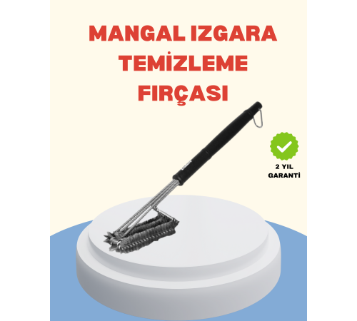 Mangal Izgara Temizleme Fırçası Paslanmaz Çelik Telli Uzun Saplı