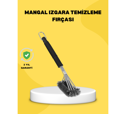 Mangal Izgara Temizleme Fırçası Paslanmaz Çelik Telli Uzun Saplı
