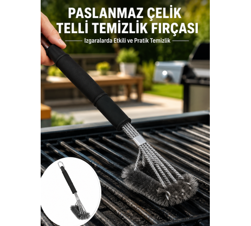 Izgara ve Barbekü Temizleme Fırçası Dayanıklı Tasarım Yeni Nesil
