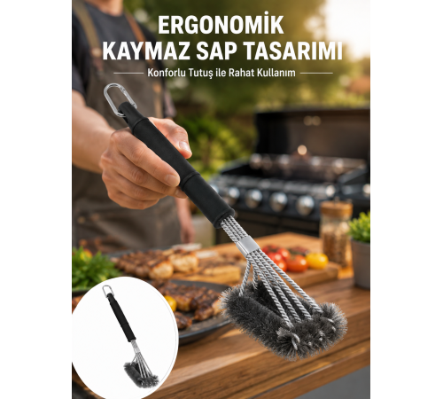 Paslanmaz Çelik Telli Mangal Temizlik Fırçası Yeni Nesil