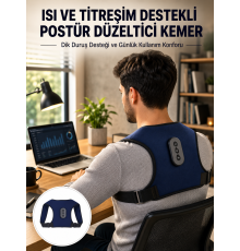 Postür Düzeltici Masaj Kemeri Titreşim Isıtma ve Destek Sistemi Yeni Nesil