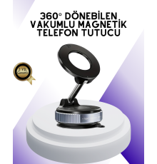 Manyetik Araç Telefon Tutucu 360 Derece Dönebilen Vakumlu Stand