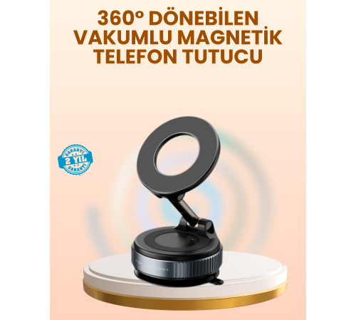 Manyetik Araç Telefon Tutucu 360 Derece Dönebilen Vakumlu Stand