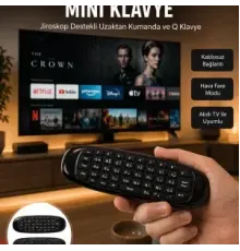 3’ü 1 Arada Kablosuz Hava Mouse Mini Klavye Kumanda Yeni Nesil