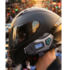 Kask İçi Kablosuz Kulaklık Kamera Fonksiyonlu IPX8 Su Geçirmez ve LED Ekranlı