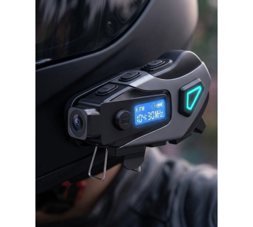 Kask İçi Bluetooth Kulaklık Kamera ve Fener Özellikli Su Geçirmez Dayanıklı Tasarım