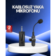 360° Kablosuz Yaka Mikrofonu – Gürültü Engelleme, 60m Menzil, Type-C Şarjlı
