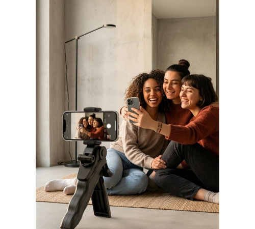 Katlanabilir Mini Telefon Tripodu Masaüstü Telefon Standı 360 Derece Ayarlanabilir