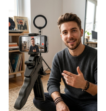 Katlanabilir Telefon Standı Mini Tripod Masaüstü Video Çekim Tutucu