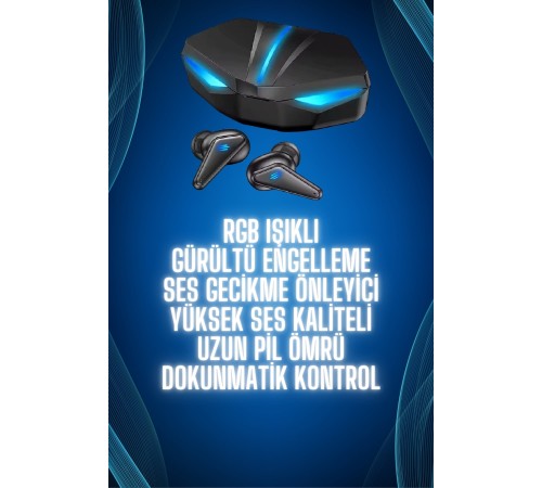 Bluetooth Kulaklık Kulaklığı RGB Işıklı Oyunlarda Düşük Gecikme