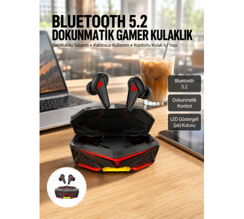Dokunmatik Kontrol Tws Işıklı Kulakiçi Bluetooth Kulaklık Kablosuz Kulaklığı Yeni Nesil