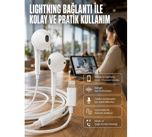 Konforlu Ergonomik Kare Tasarımlı Müzik ve Çağrı Kulaklığı Yeni Nesil