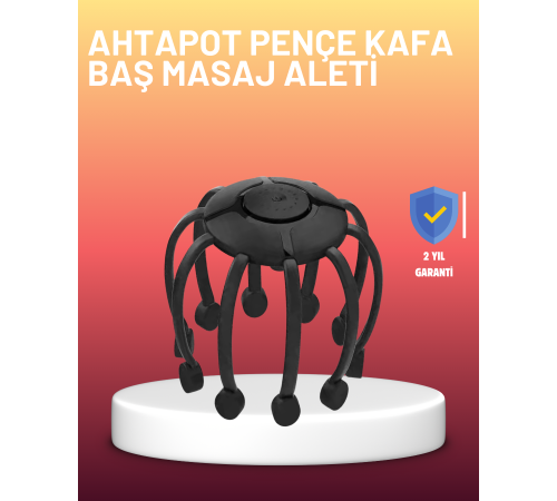 USB Şarjlı Kafa Masaj Aleti 3 Modlu 8 Başlıklı Stres