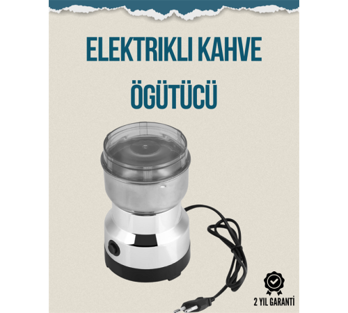 Paslanmaz Çelik Elektrikli Kahve Değirmeni | Sessiz, Hızlı, Çok Amaçlı Öğütücü (200W)