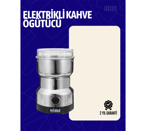 Paslanmaz Çelik Elektrikli Kahve Değirmeni | Sessiz, Hızlı, Çok Amaçlı Öğütücü (200W)
