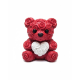 3D Baskı Kalpli Ayıcık 10cm Romantik Masaüstü Dekor