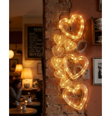 Dekoratif Kalp LED Neon Lamba Romantik Oda Balkon ve Masa Üstü Işığı