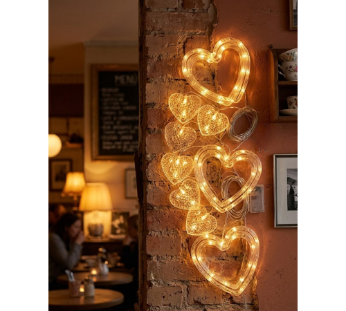 Kalp Şeklinde LED Neon Işık Dekoratif Romantik Oda ve Duvar Lambası