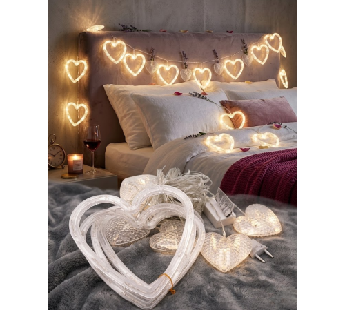 Kalp Şeklinde LED Neon Işık Dekoratif Romantik Oda ve Duvar Lambası