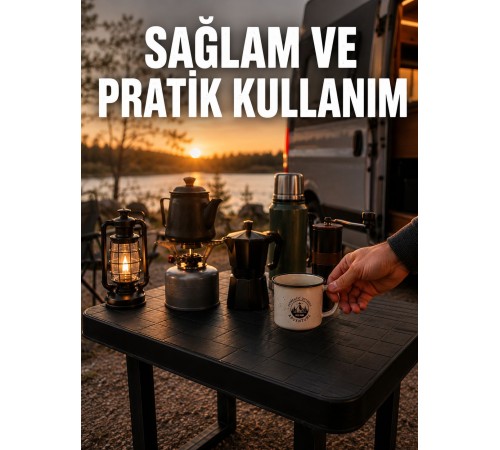 Katlanır Plastik Kamp Masası Hafif Taşınabilir Piknik Masası