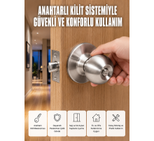 Estetik Güvenli Topuzlu Kapı Kilidi