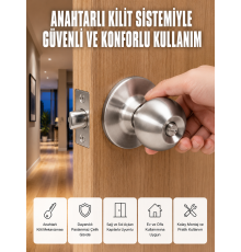 Estetik Güvenli Topuzlu Kapı Kilidi