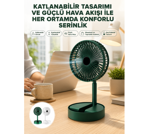 Katlanabilir Usb Şarjlı Masaüstü Soğutucu Mini Fan Telefon Tutucu