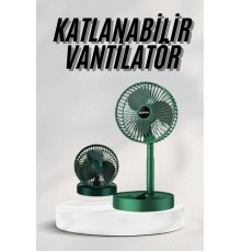 Katlanabilir Teleskopik Şarjlı Fan Masaüstü Soğutucu Vantilatör