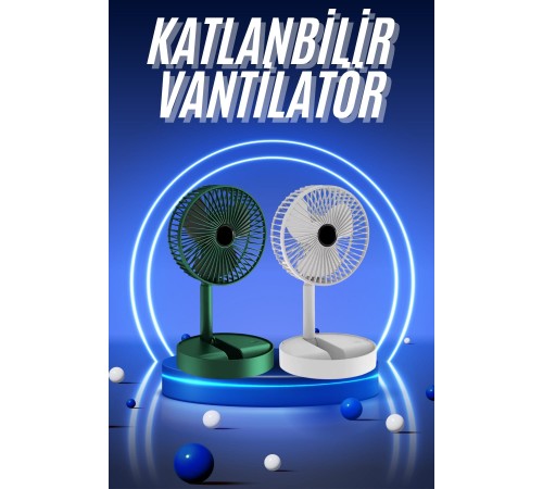 3 Kademe Hız Ayarlı Vantilatör Telefon Standlı Şarjlı Katlanabilir Soğutucu Pervane