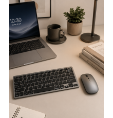 Bluetooth ve 2.4G Destekli Kablosuz Klavye Mouse Seti Şarj Edilebilir